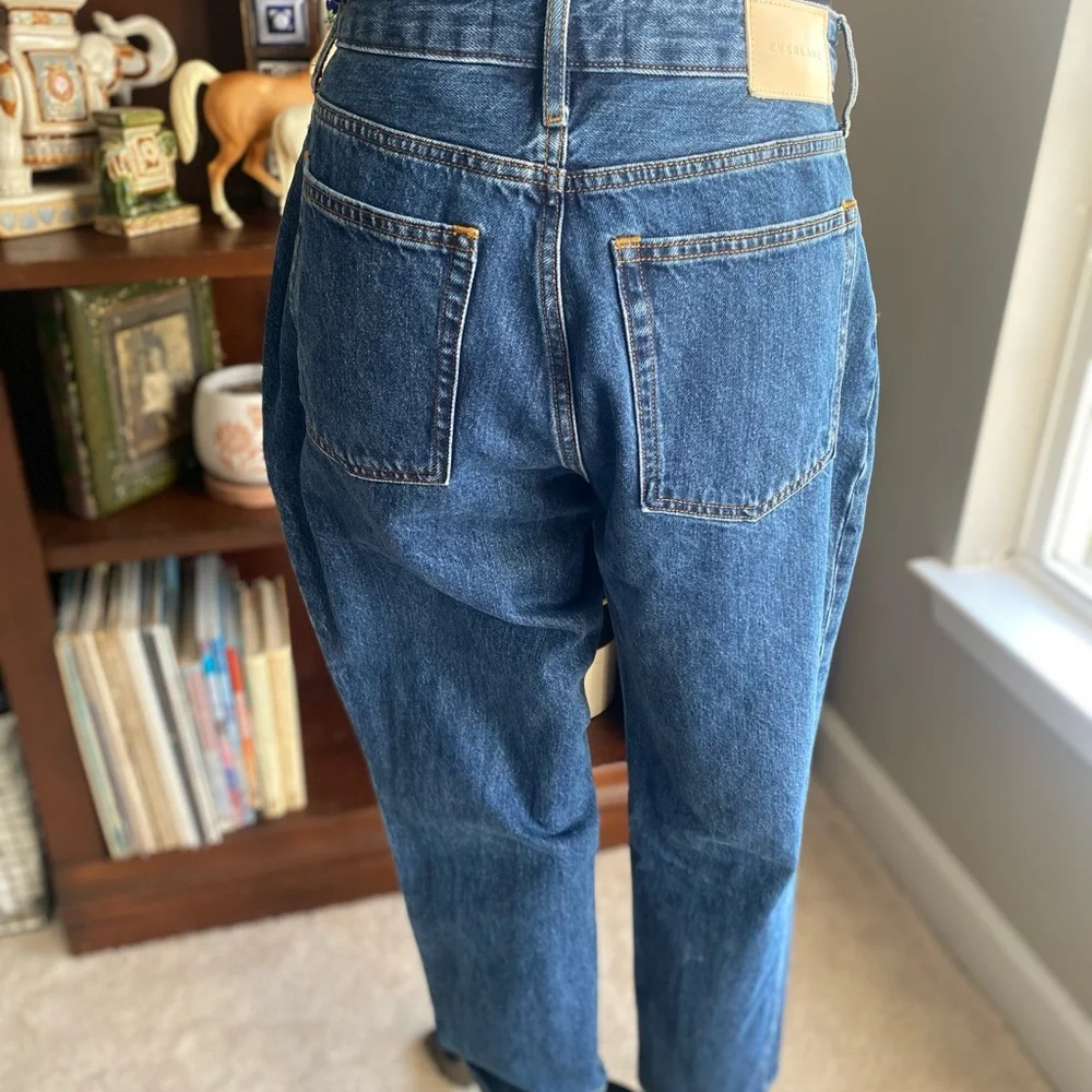 Everlane Cheeky Straight Leg Organic Cotton Classic Blue Denim Jeans 29 EUC